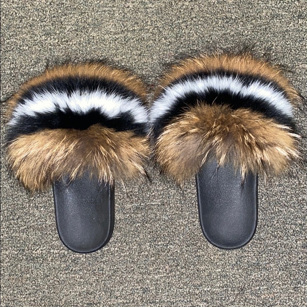 Raccoon fur slides